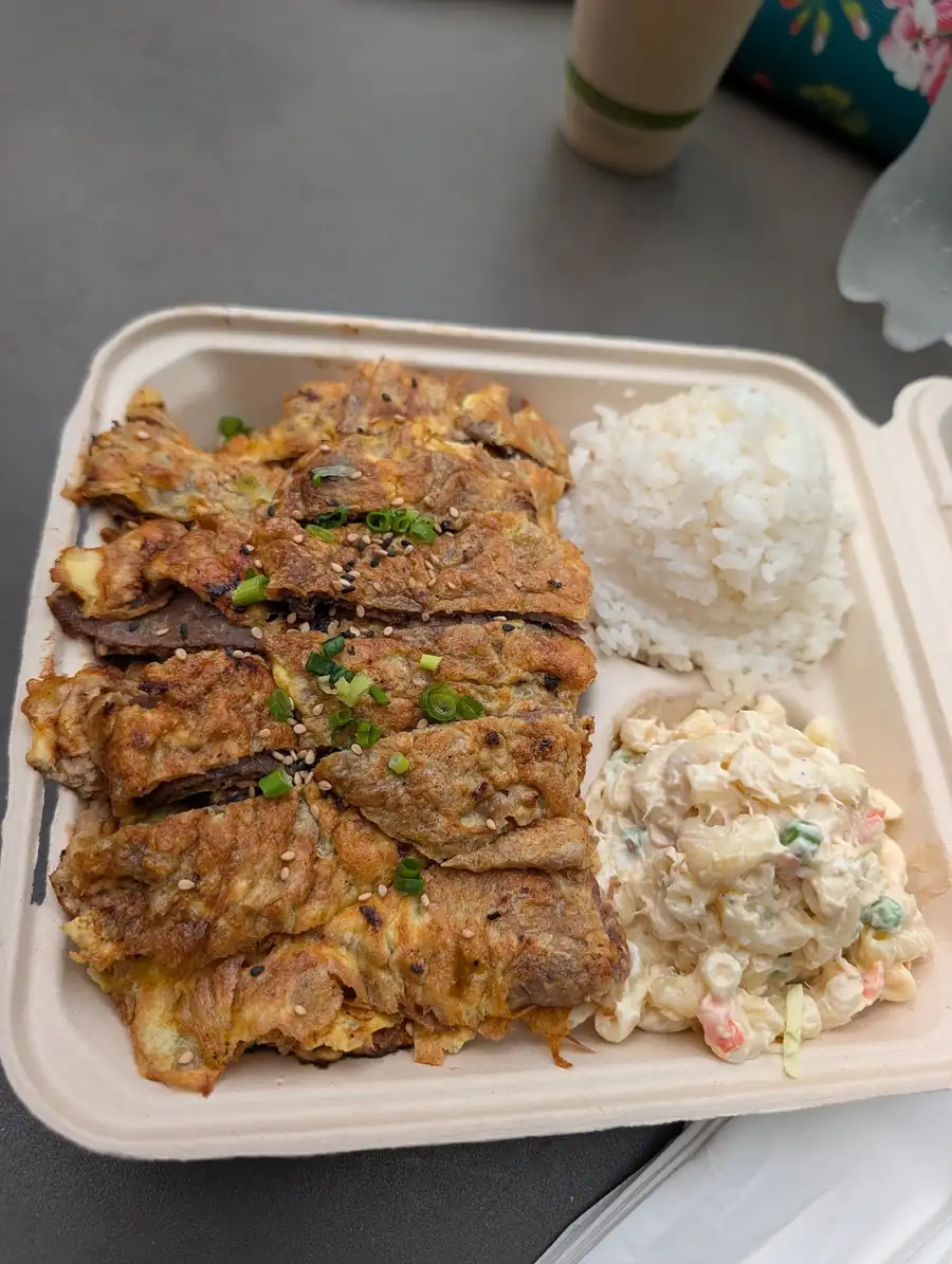 Meat jun plate with rice